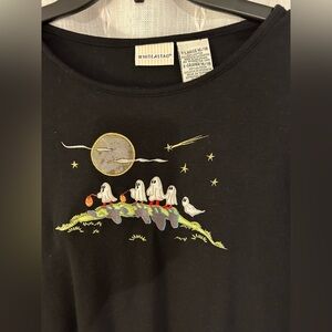 White Stag Halloween women’s long sleeve, black t-shirt. Sz 16/18